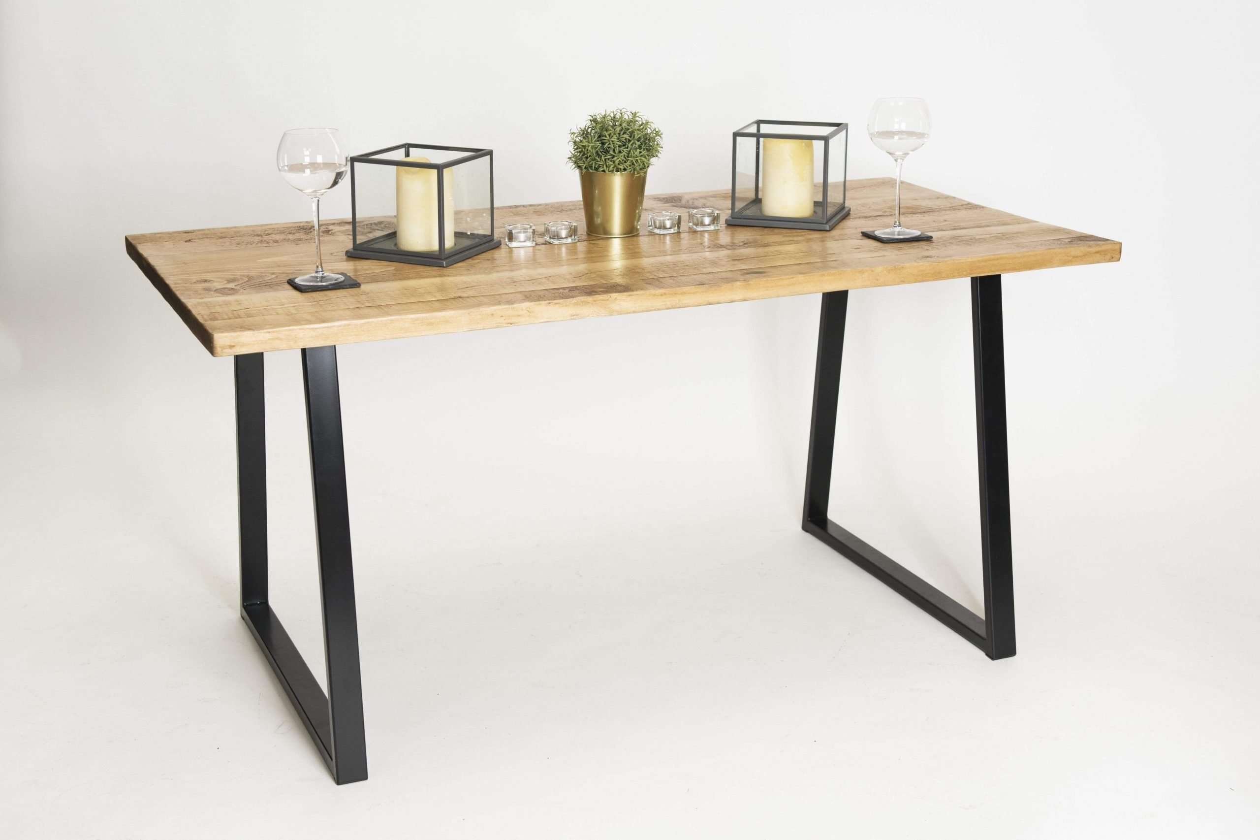 Industrial Pine AFrame Dining Table Grain & Frame