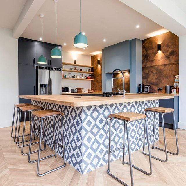 Bert and May Tiled Kitchen Island