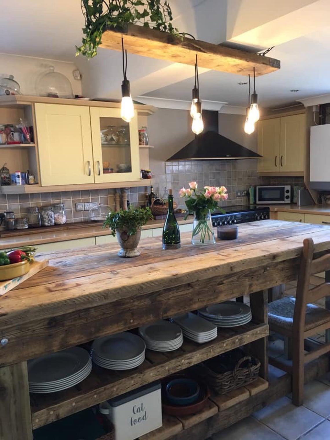 Reclaimed Kitchen Island Etsy Industrial Pine