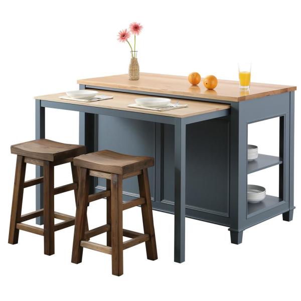 Grey Kitchen Island Extendable Home Depot