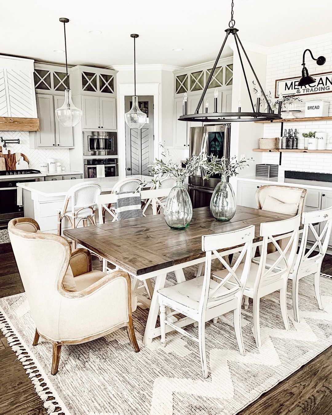 Mismatched Farmhouse & Rustic Chairs with Reclaimed Dining Table - Grain and Frame