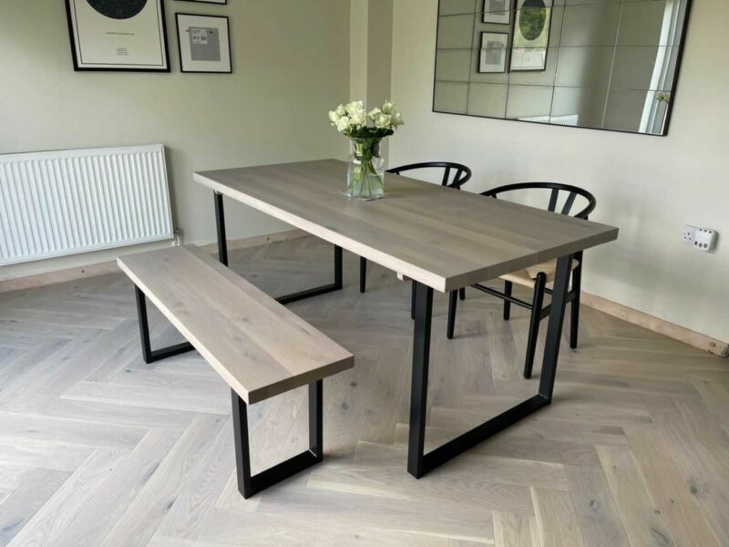 Kitchen And Dining Tables Free Uk Delivery Grain Frame Kitchen And Dining Tables Free Uk, Grey Oak Dining Table And Bench Set
