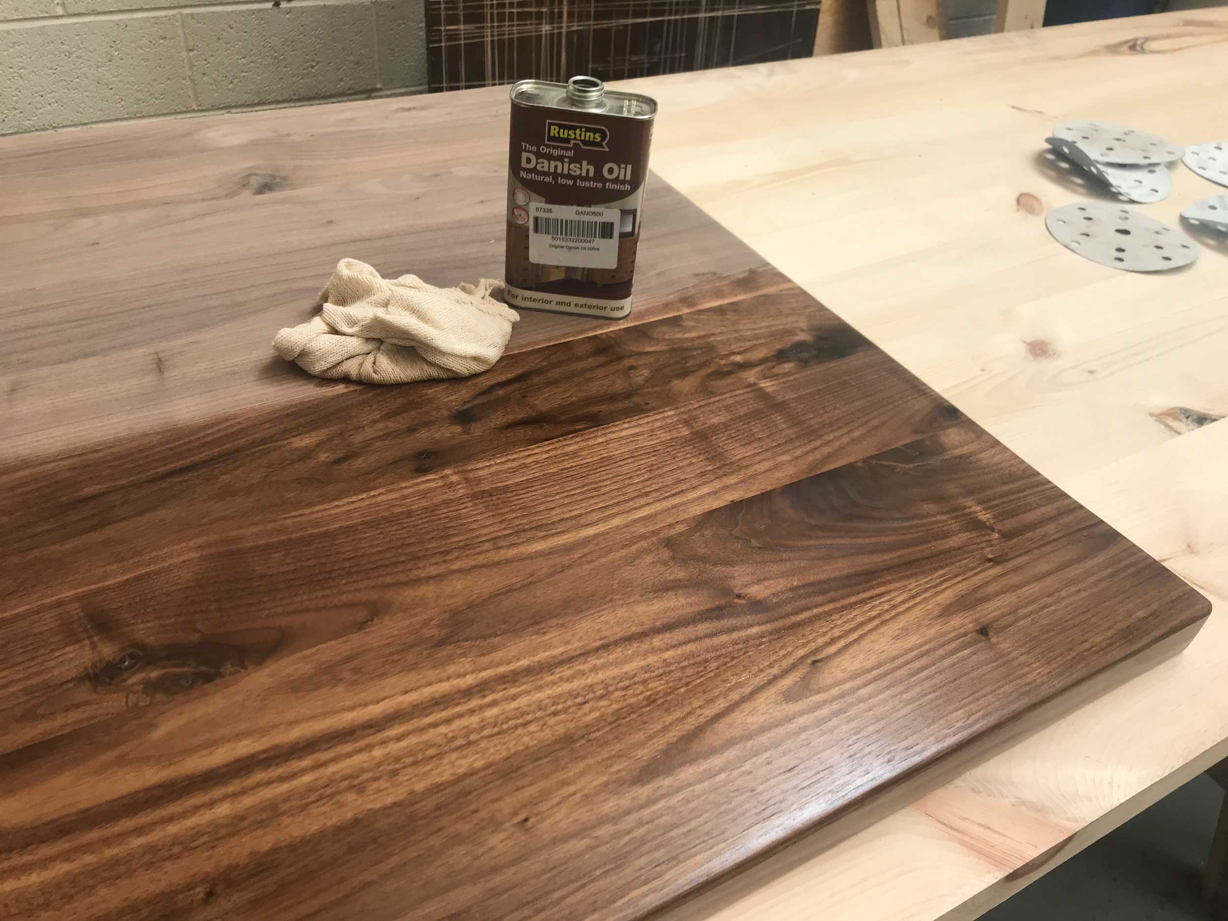 American Walnut Table Top Finished in Danish Oil