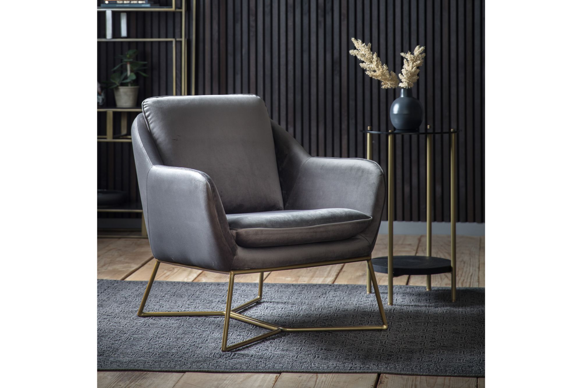 Grain and Frame Logan Grey Velvet Armchair 2