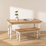 Grain and Frame Natural Farmhouse Dining Table 1