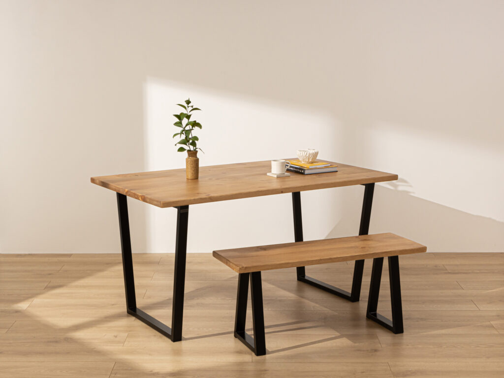 Grain and Frame Natural Industrial Dining Table 0