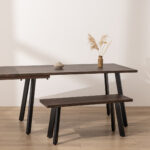 Grain and Frame Dark Solid Oak Industrial Dining Table 0