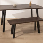 Grain and Frame Dark Solid Oak Industrial Dining Table 1