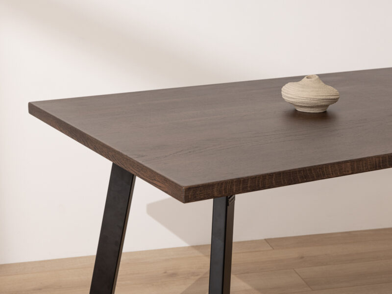 Grain and Frame - Dark Solid Oak Industrial Dining Table 2