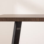 Grain and Frame Dark Solid Oak Industrial Dining Table 3