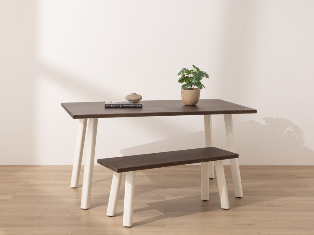 Grain and Frame Dark Solid Oak Modern Farmhouse Dining Table 1