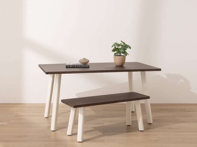 Dark Solid Oak Modern Farmhouse Dining Table