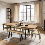 Grain and Frame Light Oak Extendable Industrial 6 10 Seater with Chairs 4x3 2k