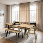 Grain and Frame Light Oak Extendable Industrial 6 8 Seater with Chairs 4x3 2k