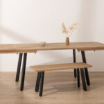 Grain and Frame Light Solid Oak Industrial Dining Table 0