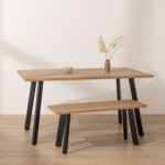 Grain and Frame Light Solid Oak Industrial Dining Table 1