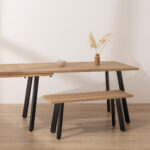Grain and Frame Light Solid Oak Industrial Dining Table 5
