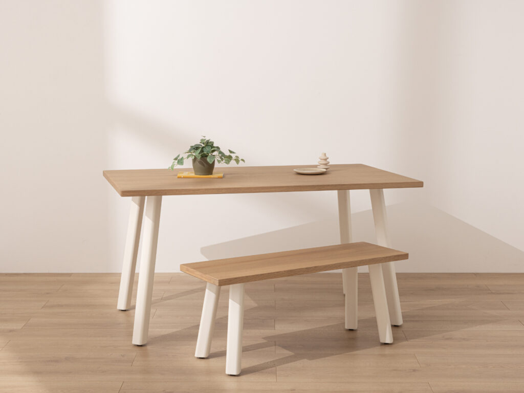 Grain and Frame Light Solid Oak Modern Farmhouse Dining Table 2