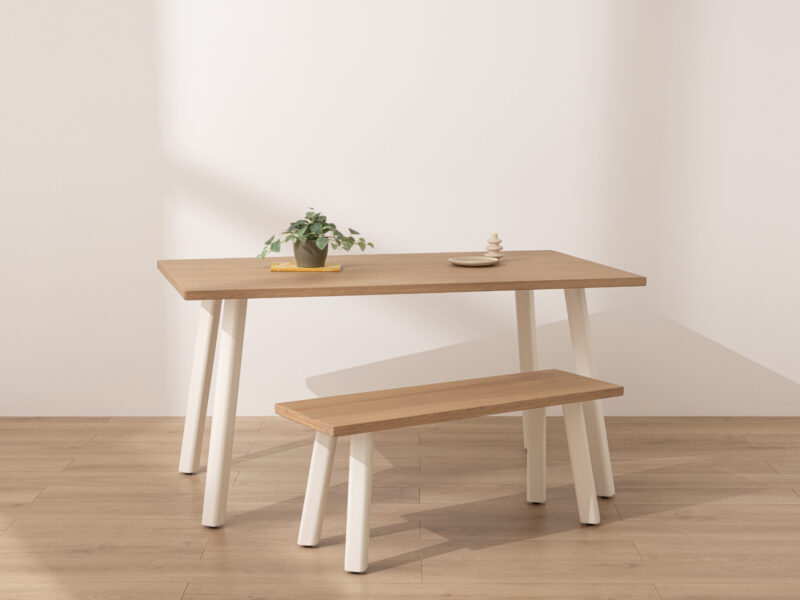 Light Solid Oak Modern Farmhouse Dining Table