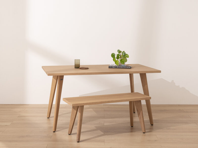 Light Solid Oak Scandinavian Dining Table