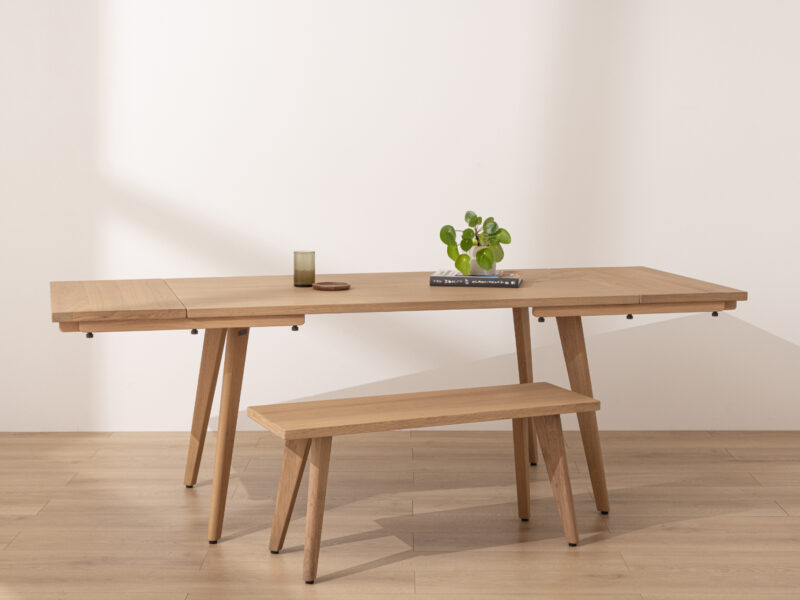 Extendable Light Solid Oak Scandinavian Dining Table