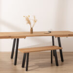 Grain and Frame Natural Solid Oak Industrial Dining Table 0