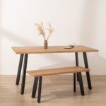 Grain and Frame Natural Solid Oak Industrial Dining Table 1