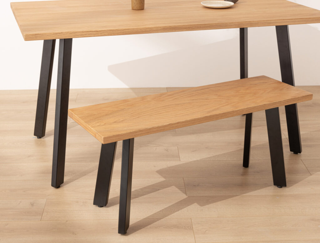 Grain and Frame Natural Solid Oak Industrial Dining Table 2