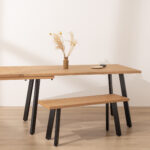 Grain and Frame Natural Solid Oak Industrial Dining Table 5