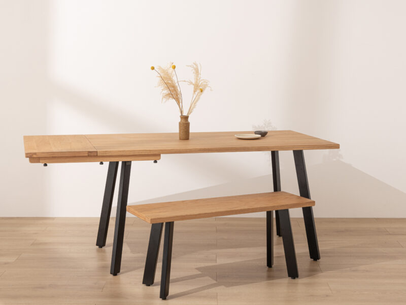 Grain and Frame - Natural Solid Oak Industrial Dining Table 5