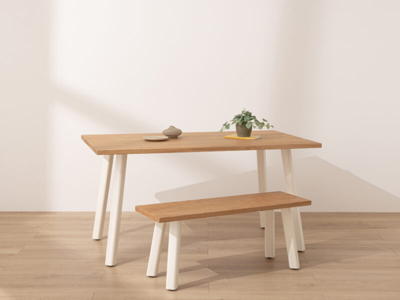 Natural Solid Oak Modern Farmhouse Dining Table
