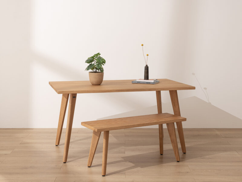 Natural Solid Oak Scandinavian Dining Table