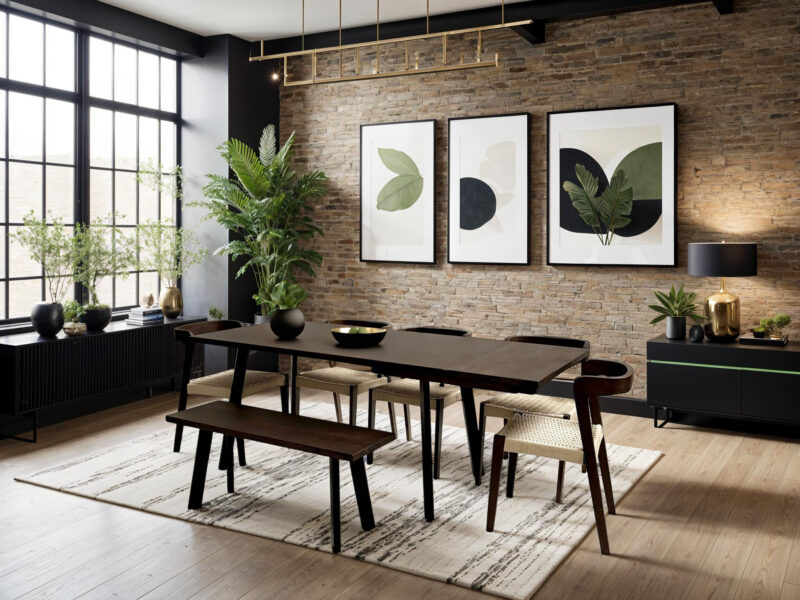 Grain and Frame - Dark Oak Extendable Industrial 6-8 Seater with Chairs - 4x3 - 2k