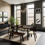 Grain and Frame Dark Oak Industrial 6 Seater with Chairs 4x3 2k