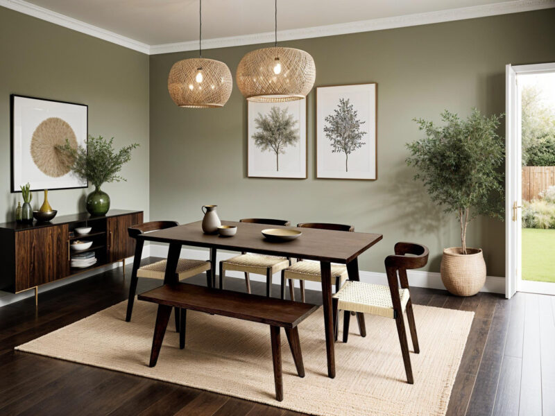 Dark Solid Oak Scandinavian Dining Table