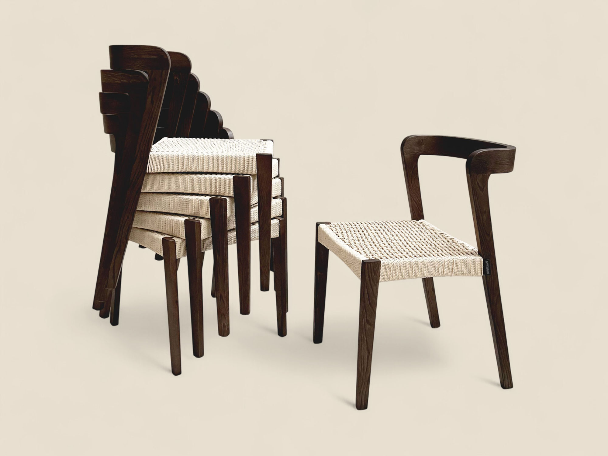 Dark Solid Oak Scandinavian Dining Chair | Grain & Frame