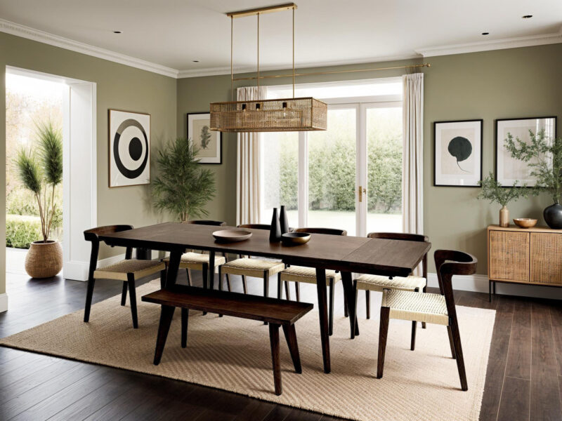 Extendable Dark Solid Oak Scandinavian Dining Table