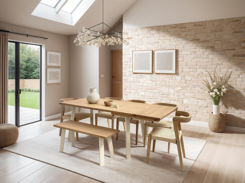 Grain and Frame - Light Oak Extendable Farmhouse 6-8 Seater with Chairs - 4x3 - 2k