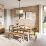 Grain and Frame Light Oak Farmhouse 6 Seater with Chairs 4x3 2k