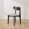 Grain and Frame - Black Solid Oak Scandinavian Dining Chair with Oatmeal Linen 1