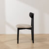 Grain and Frame - Black Solid Oak Scandinavian Dining Chair with Oatmeal Linen 2