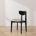 Grain and Frame Black Solid Oak Scandinavian Dining Chair with Oatmeal Linen 3