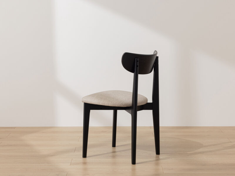 Grain and Frame - Black Solid Oak Scandinavian Dining Chair with Oatmeal Linen 3