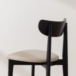 Grain and Frame Black Solid Oak Scandinavian Dining Chair with Oatmeal Linen 4