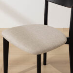 Grain and Frame Black Solid Oak Scandinavian Dining Chair with Oatmeal Linen 5
