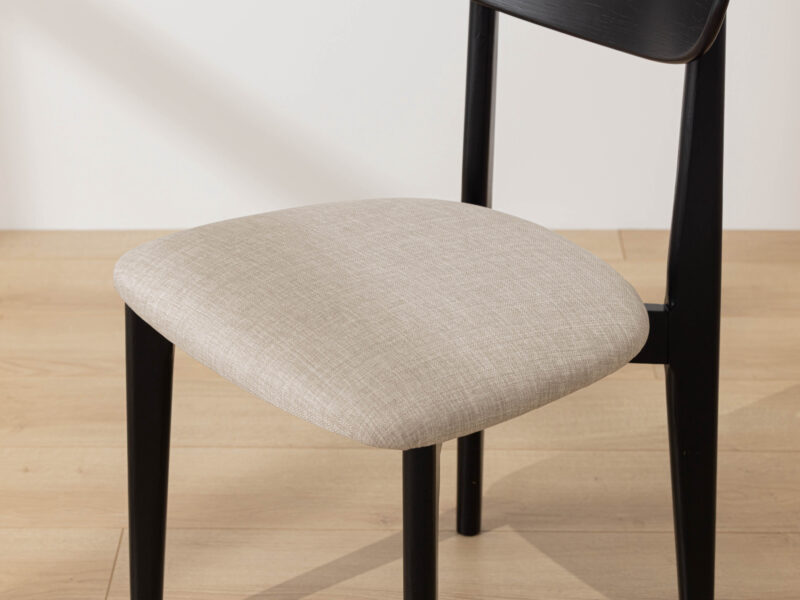 Grain and Frame - Black Solid Oak Scandinavian Dining Chair with Oatmeal Linen 5