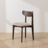 Grain and Frame - Dark Solid Oak Scandinavian Dining Chair with Oatmeal Linen 1