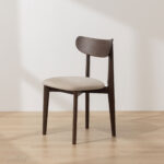 Grain and Frame Dark Solid Oak Scandinavian Dining Chair with Oatmeal Linen 1