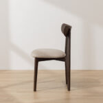 Grain and Frame Dark Solid Oak Scandinavian Dining Chair with Oatmeal Linen 2