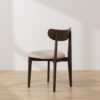 Grain and Frame - Dark Solid Oak Scandinavian Dining Chair with Oatmeal Linen 3